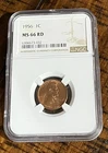 1956 Wheat Penny NGC MS 66 RED