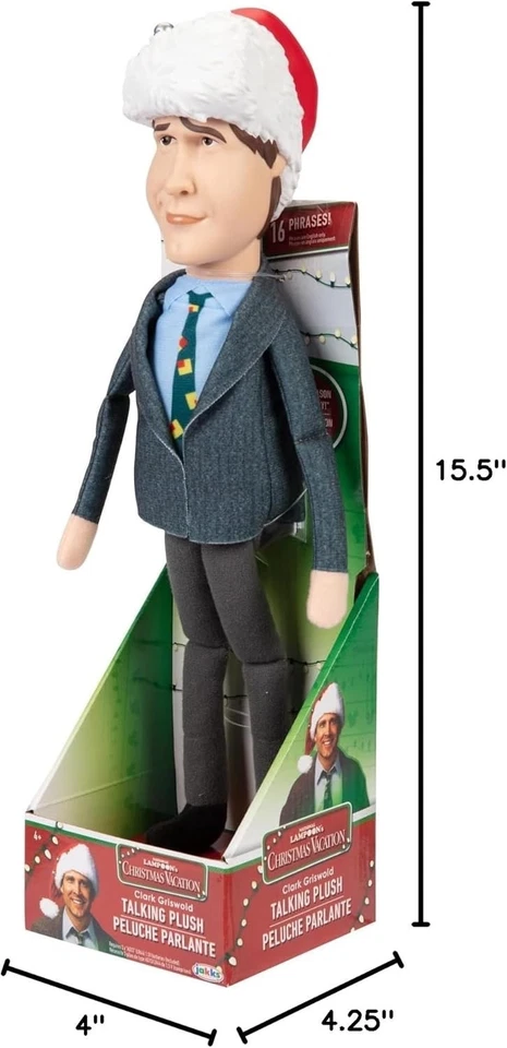 Jakks Holiday Clark Griswold 会说话的毛绒 16 个短语,13 英寸高 — 第 4/4 张图片