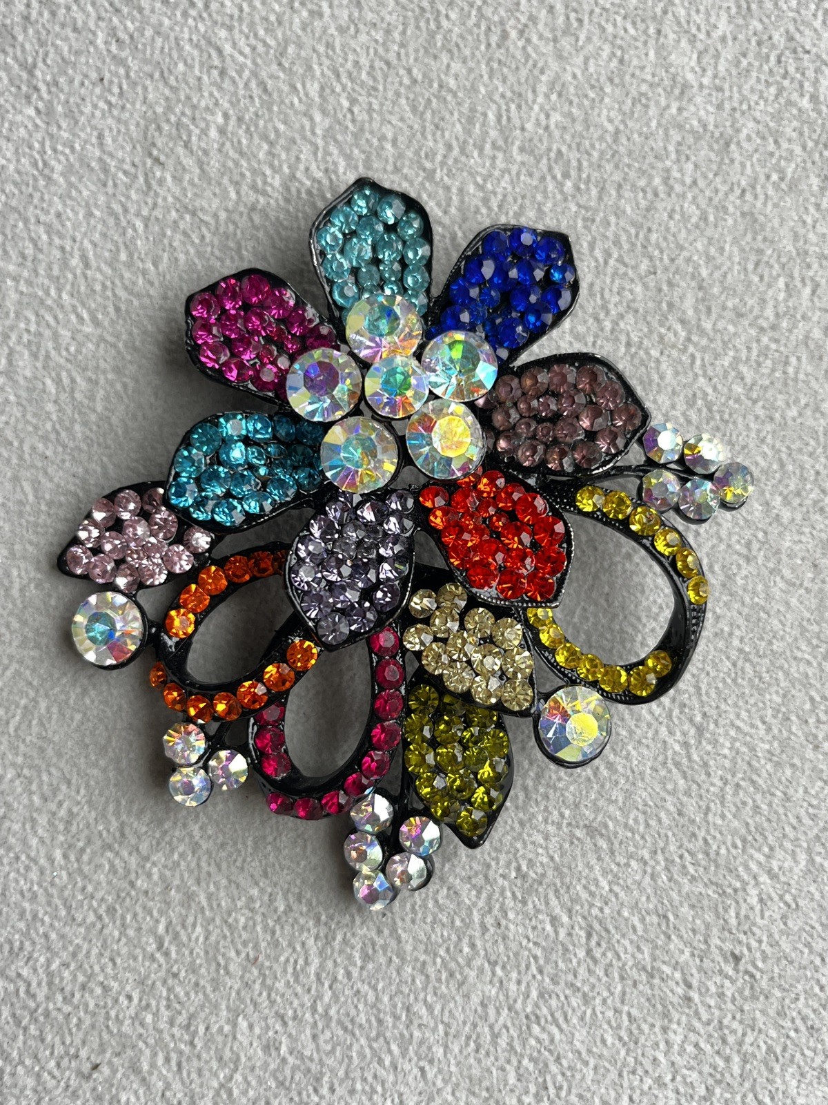 Rhinestone Flower Statement Brooches Dimensional … - image 5