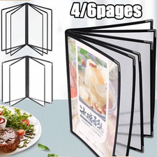 4/6Pages PVC Transparent Menu Paper Holder A4 Document Folder Kitchen Menu Cover