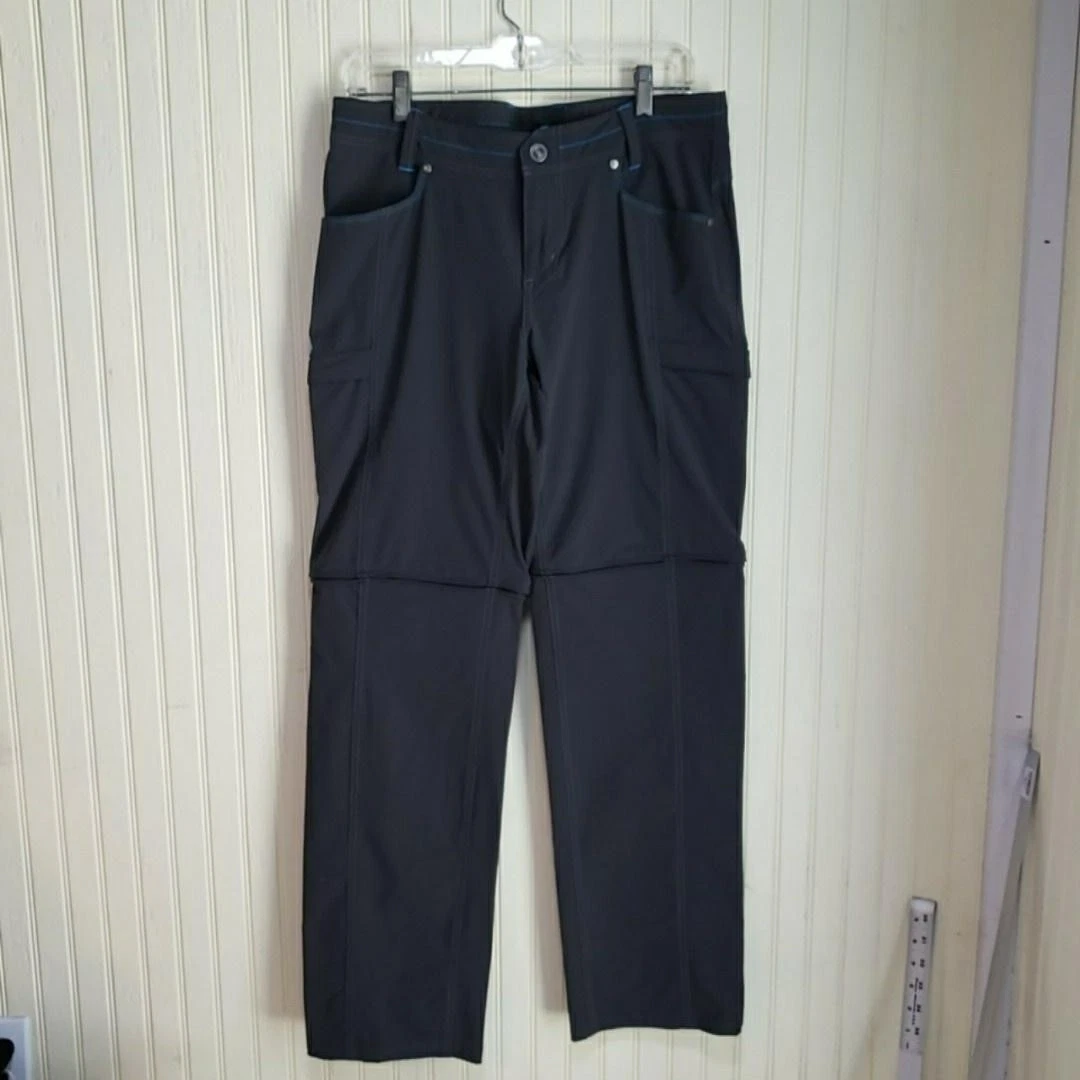 Kuhl Outdoor Pant Women 10 Reg Gray Softshell Convertible Zip Pockets Ski Hiking