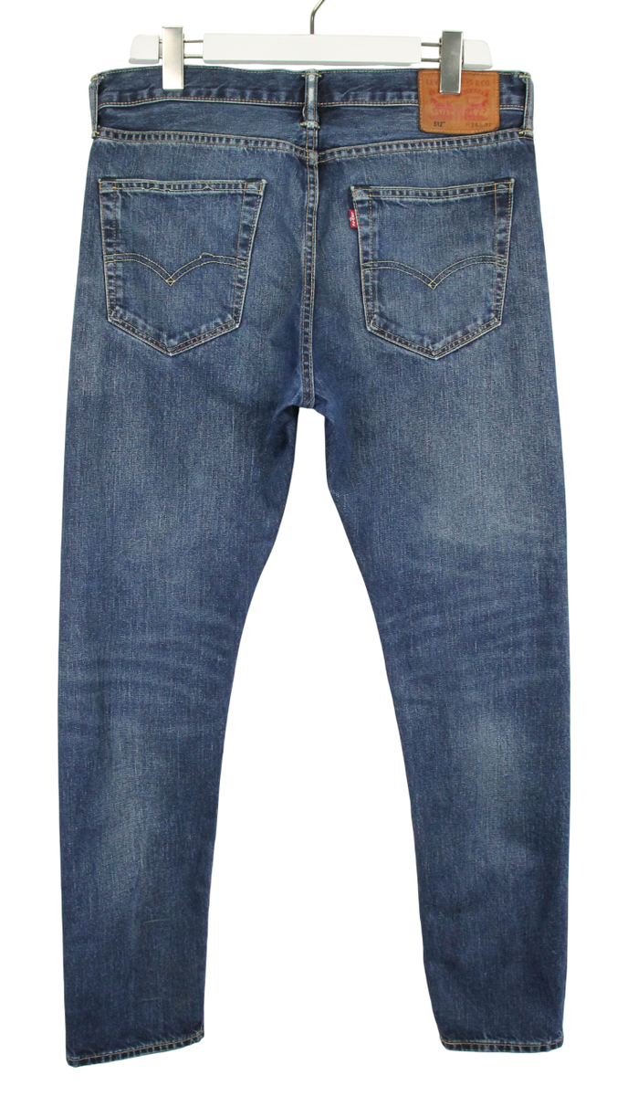 LEVI's 512 Jeans Men's W34/L32 Slim Fit Blue Faded Whiskers
