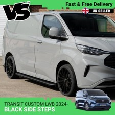 FITS FORD TRANSIT CUSTOM LWB 2024 BLACK WALESBY SIDE STEP VAN RUNNING BARS