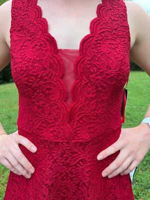 semi formal dresses christmas party Short Semi-Formal Party Dress with Pockets- PromGirl Burnt Orange / 14 main image 1