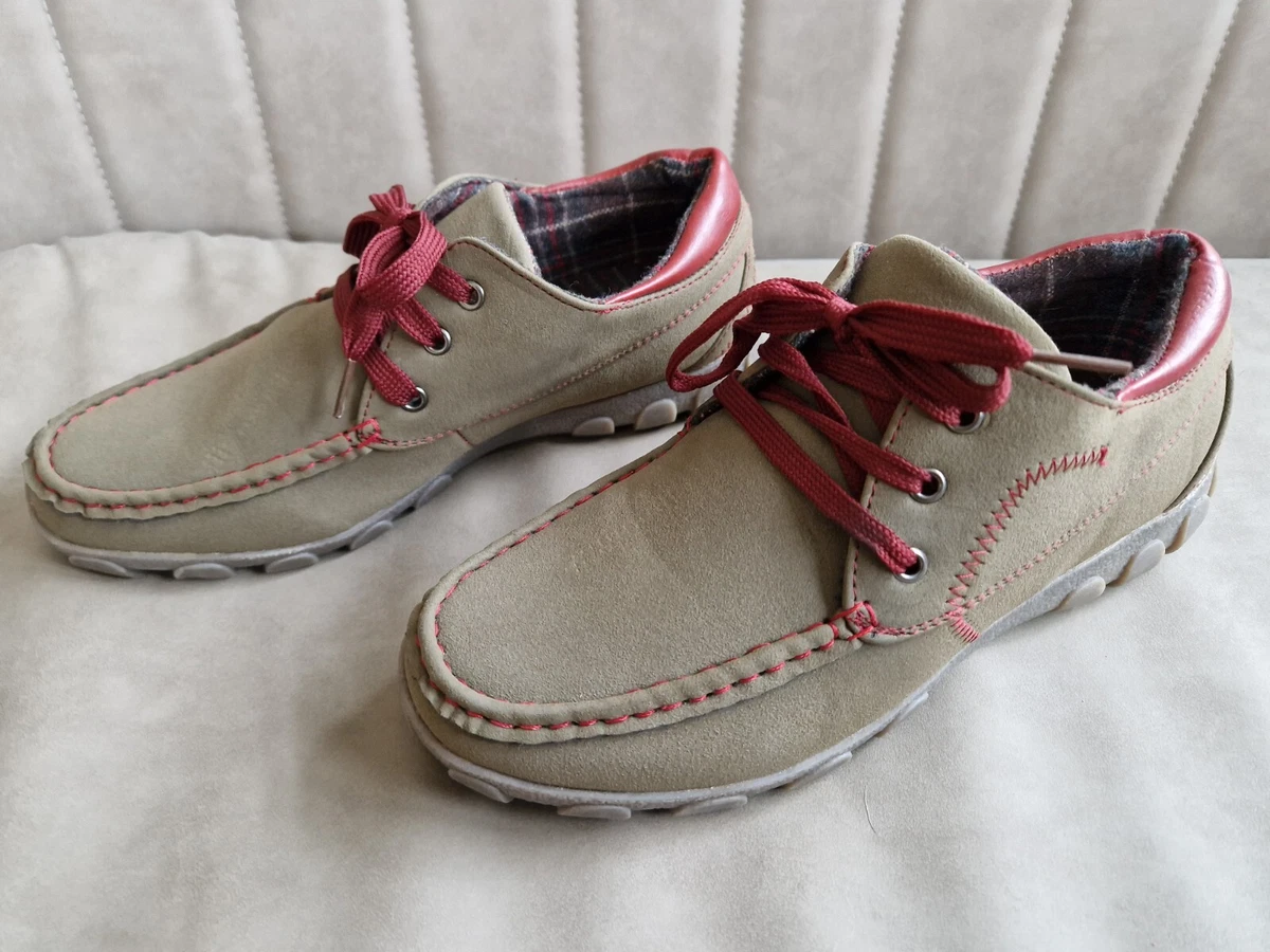 Strollers Comfort Footwear Shoes UK Size 5 Khaki With Red Stitching
