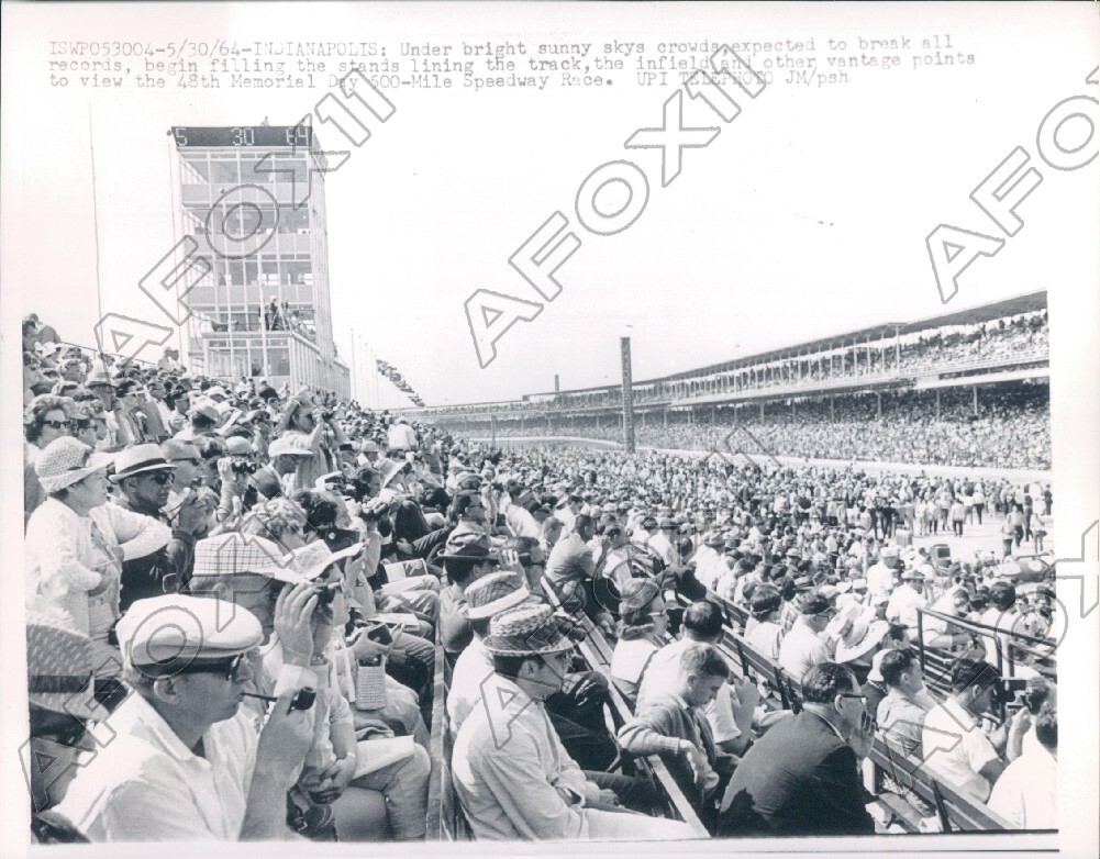 1964 Indianapolis 500 Mile Speedway Memorial Day Race Fans Press