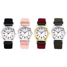 Men's Women's Casual Quartz Wrist Watch with Date Elastic Woven Strap 24-Hour