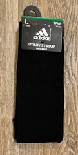 adidas, Black, Utility Baseball/Softball 7" Stirrup Socks Size Large