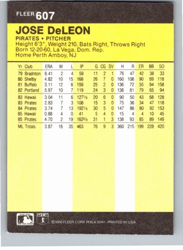 1986 Fleer Baseball Complete Your Set You Pick Choose #496 - 660 - Picture 225 of 295