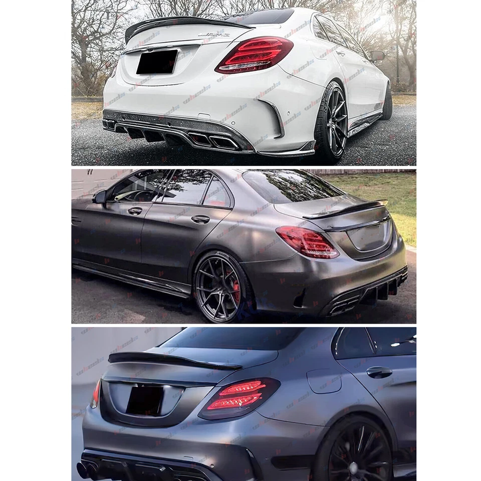 Alerón trasero de carbono para Mercedes Benz W205 C200 C300 C43 AMG 2015-21 Foto 3 de 4