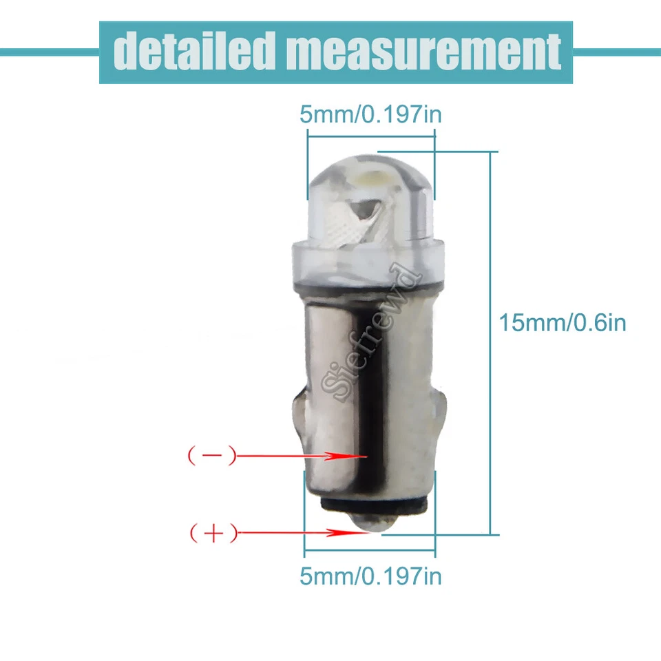 LED Birne BA5S Steckfassung Warmweiß 12V-22V DC Märklin 600150 Loks Waggons S522 - Bild 3 von 4