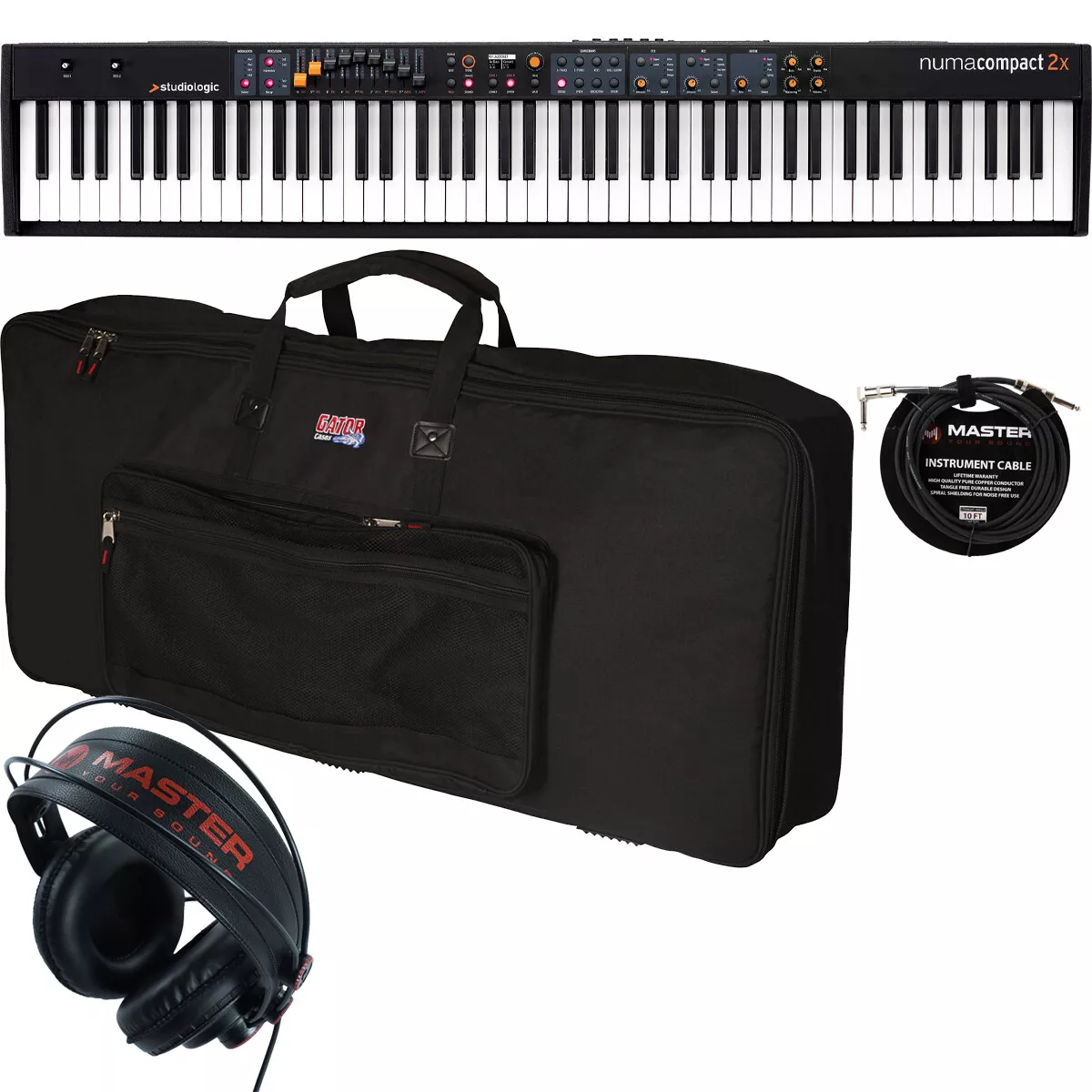 Studiologic Numa Compact 2x 88-Key Keyboard w/ Bag, Headphones & Cable