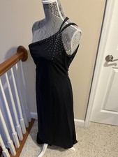 Dave and Johnny Dress Vintage 90's Boho One Shoulder Rhinestone Size 7/8