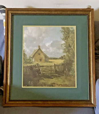 VTG John Constable Cottage In A Cornfield Impressionist Art Print 19.5 x 21.5 