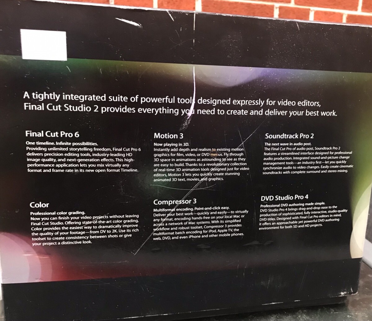 Apple Final Cut Studio 2 HD Retail MA886Z/A - Complete W Apple Final Cut Studio 2 HD Retail MA886Z/A - Complete W