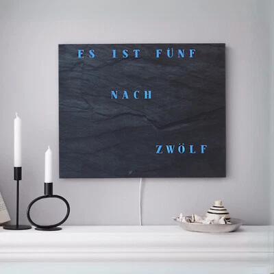 Bausatz WordClock Jupiter Schiefer Optik-  Bau dir deine Wortuhr - LED Wanduhr - Bild 1 von 4