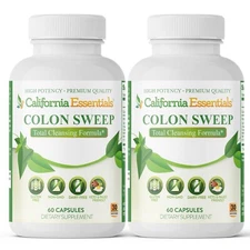 Colon Sweep, Cleansing and Digestive, Weight loss Support, 60 Caps, Pack of 2