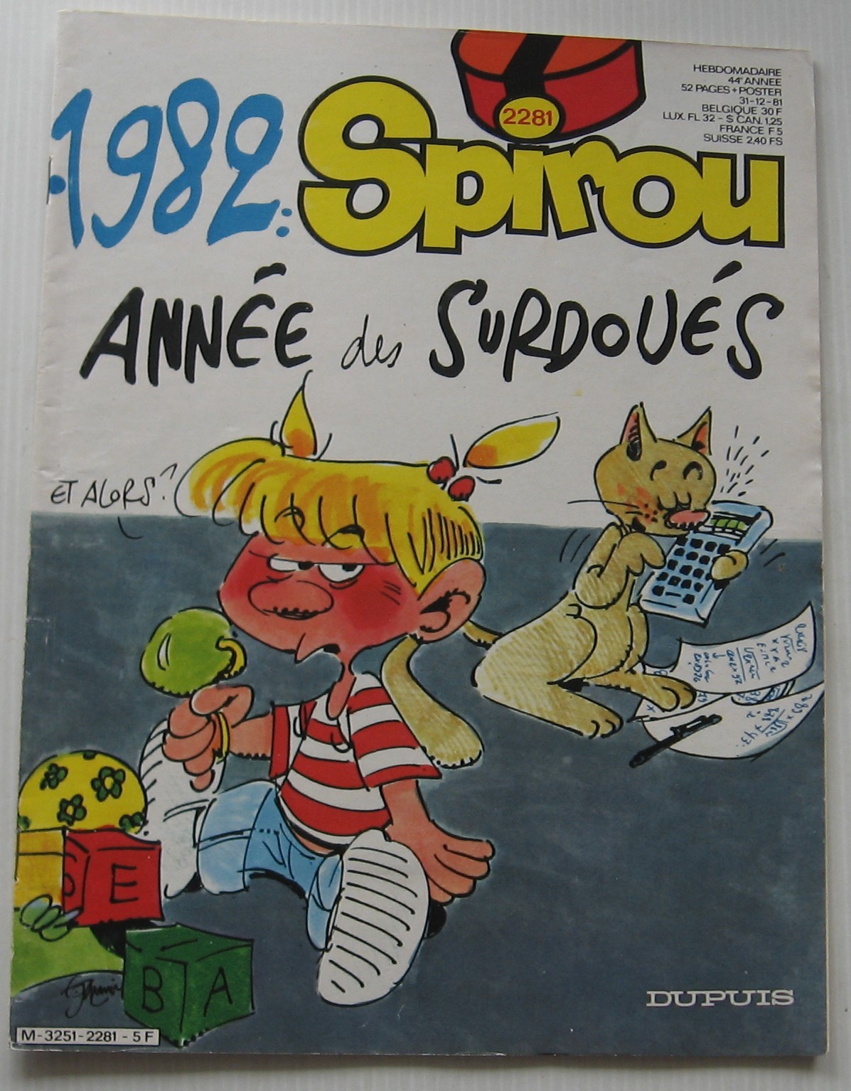 Spirou Magazine No. 2281 With TGV Poster 1981 Good Condition