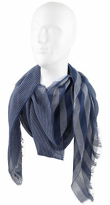 Scarf summer scarf woven scarf stripes fashionable blue white 100% cotton R-146