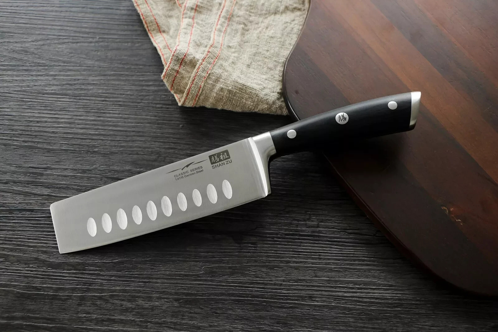 SHAN ZU Coltello da Cucina Nakiri Coltello per Verdure Giapponese 16.5cm