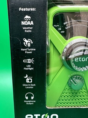 NEW Eton Hand Turbine AM/FM/NOAA Weather Radio W/Flashlight Camp Hike - Picture 4 of 5