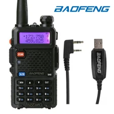 Baofeng UV-5R Two-way Radio VHF UHF Dual-Band FM Amateur + Programming Cable