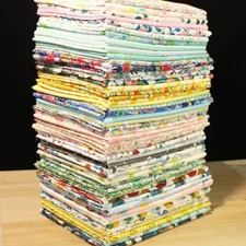 51 Mix Charm Pack Cotton Squares Patchwork Quilting Fabric Bundle Scraps Lot