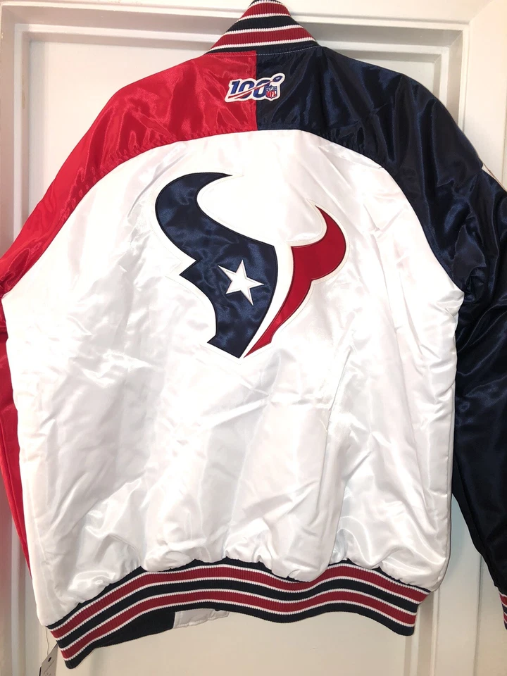 CHAQUETA DE INICIO HOUSTON TEXANS LLAVE A LONDRES SATINADA POR BRIAN BEGLEY. RARO Grande Foto 2 de 4