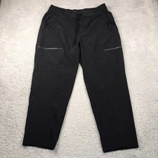 Athleta High Road Cargo Pants Womens 16 Black Pull On Drawstring Performance