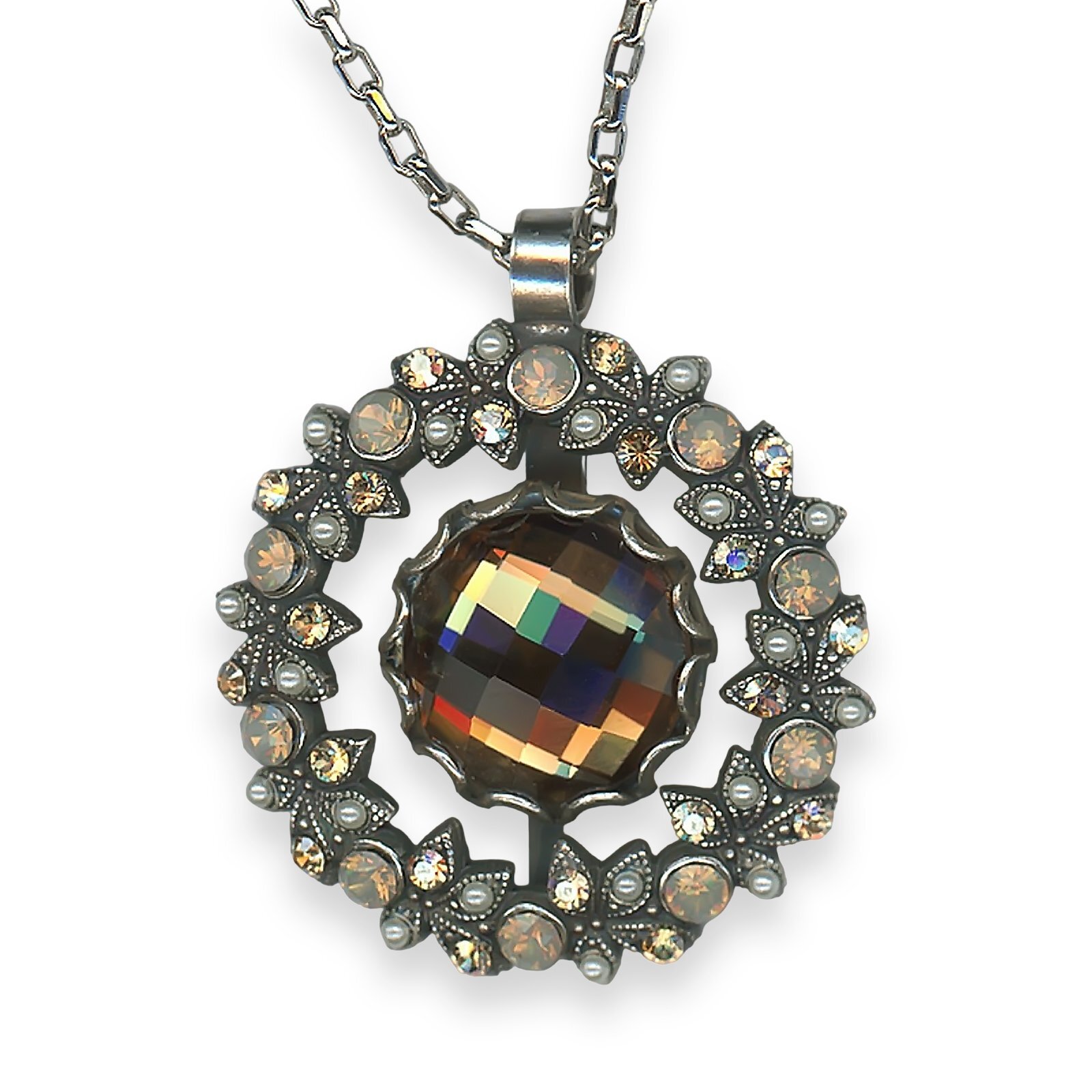 Necklace Pendant by Mariana My Treasures Coll. Exquisite Golden Shadow, White...