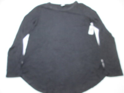 NWT Old Navy Womens Size XL Long Sleeve Shirt Black Crew Neck Stretch Casual