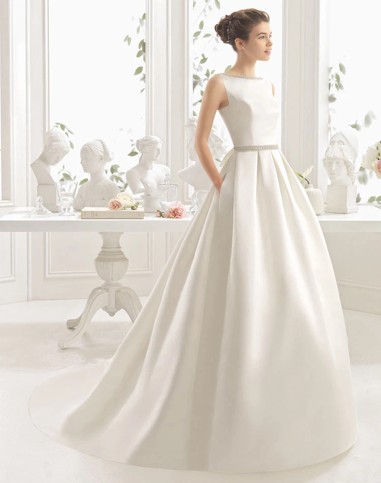 VESTIDO DE NOVIA DE SAT N CORTE PRINCESA T 36 38 40 42 44 46 48