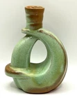 VTG Frankoma Art Pottery Green Brown 305 Candlestick Holder Midcentury Modern