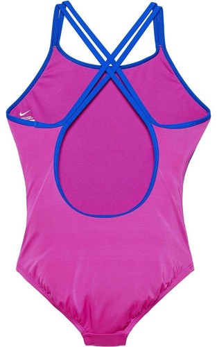 Nike 175081 Kids Girls Spiderback One-Piece Swimwear Fuchsia Blast Size 16 - Picture 2 of 2