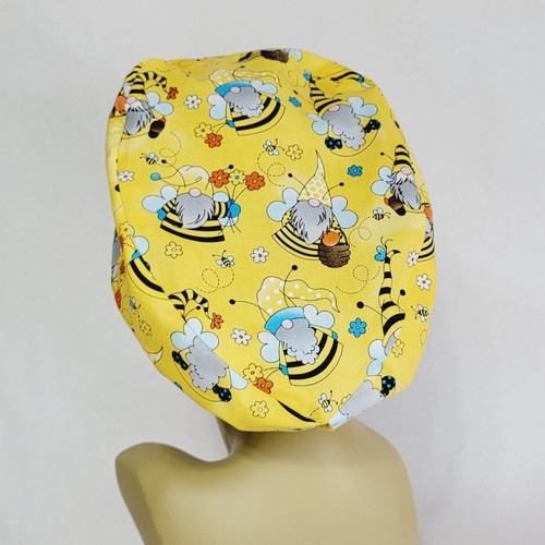 Women Scrub Hats, Surgical Caps, Yellow Gnomes, Nurses Hat, Medical, USA Made - Picture 4 of 8