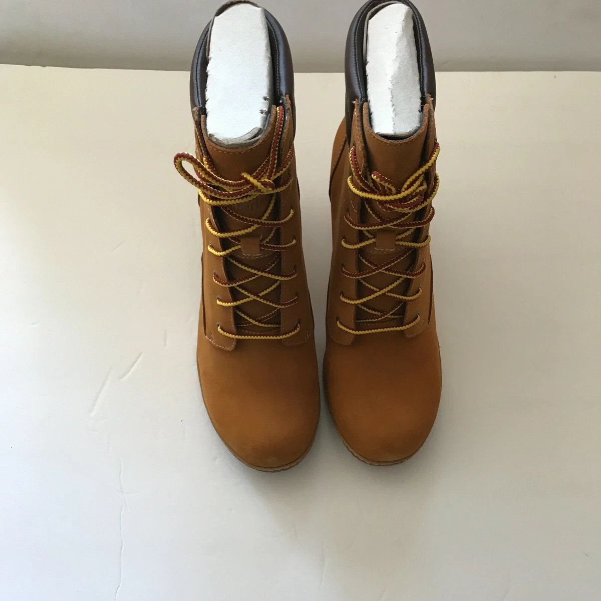 Timberland Women s 6 inch High Heel Boots Shoes Wheat Leather TBOA1KJH Sz 8