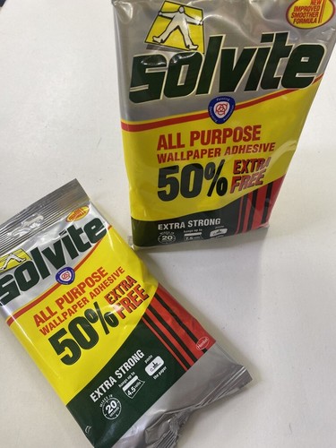 Solvite All Purpose Wallpaper Paste Extra Strong Adhesive Easy Mix 4.5 7.5 rolls - Picture 21 of 46