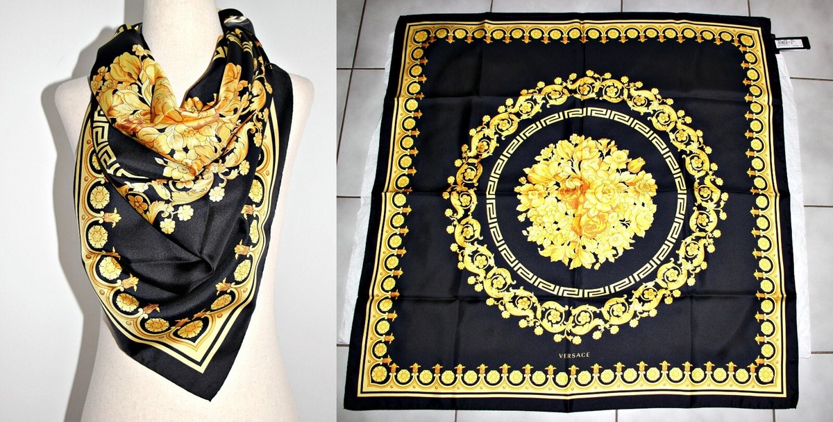 【Versace】バロックシルクスカーフ VERSACE 100% SILK TWILL SCARF FOULARD 35