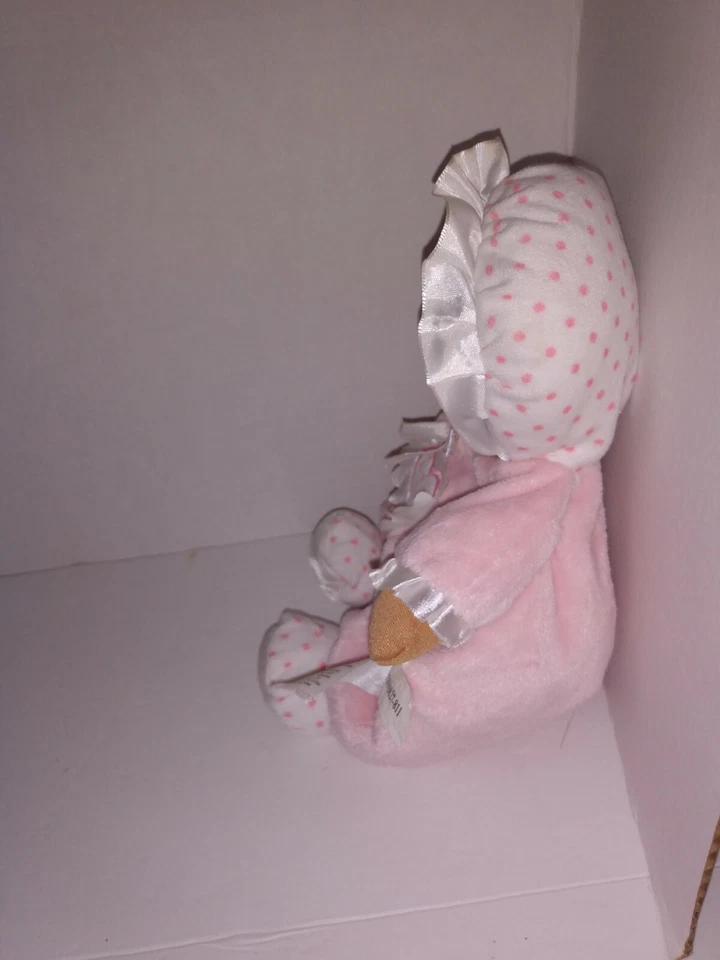 Boneca de pelúcia Yangzhou Hengan Toys veludo rosa bebê afro-americano 10" de altura - Imagem 4 de 4