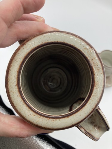 Vintage Creigiau Studio Pottery Wales Coffee/Tea Pot 2 Cups & Saucer Set - Picture 5 of 13