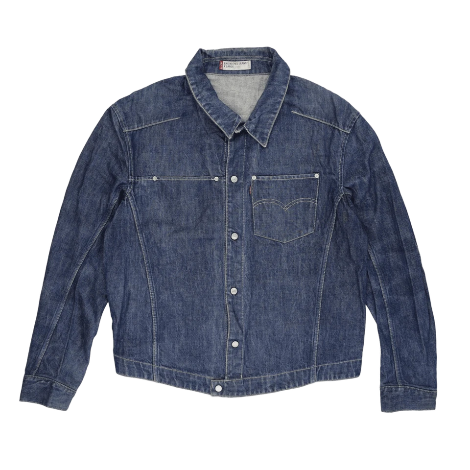 VTG Levi's Engineered Jeans Denim Jacket Medium M Blue Trucker Ergonomic Twisted, photo 1 of 5