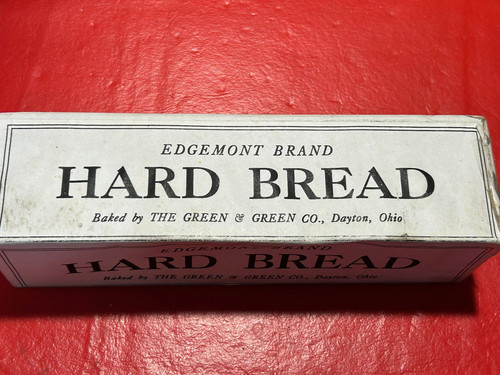 US Army USMC USN WW I Ration HARD BREAD (Hard Tack) REPRO Box Edgemont
