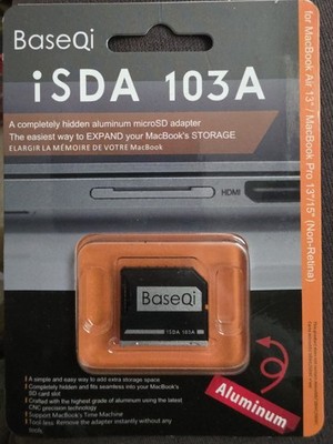 Baseqi Aluminium Micro SD Karten Adapter für MacBook Air 13 Zoll 103A Mini Laufwerk