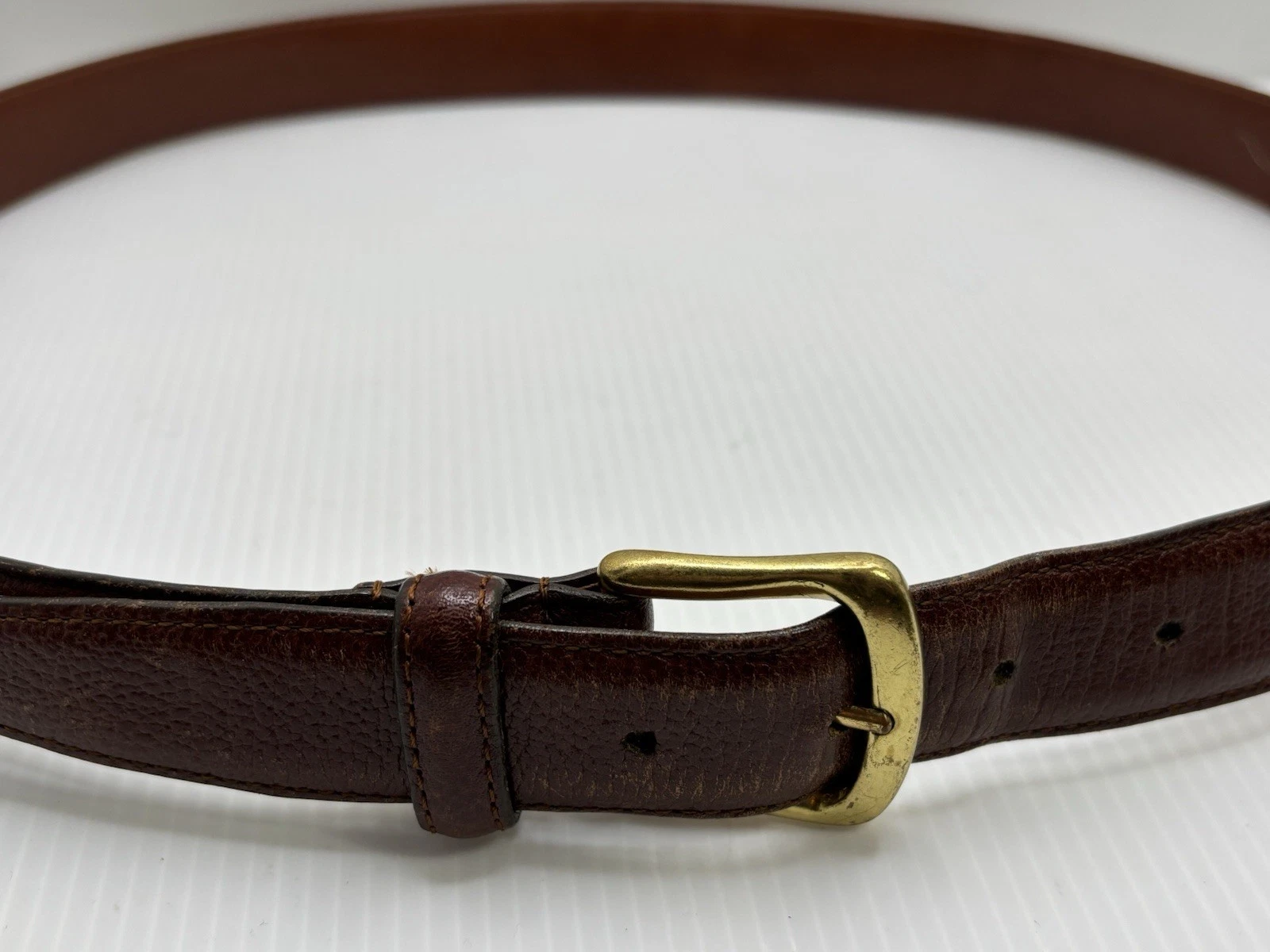 Coach Cintura Uomo Pelle Marrone 5952 Fibbia Oro Abito Accessorio Casual Tg 40