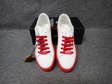 NEW Valentino Sela Italian Leather Platform Sneaker White Red Women's 6 SS93 