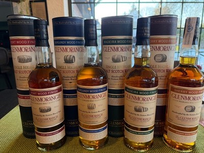GLENMORANGIE WOOD FINISH SERIE 4x PORT WOOD, MADEIRA WOOD, BURGUNDY WOOD, SHERRY