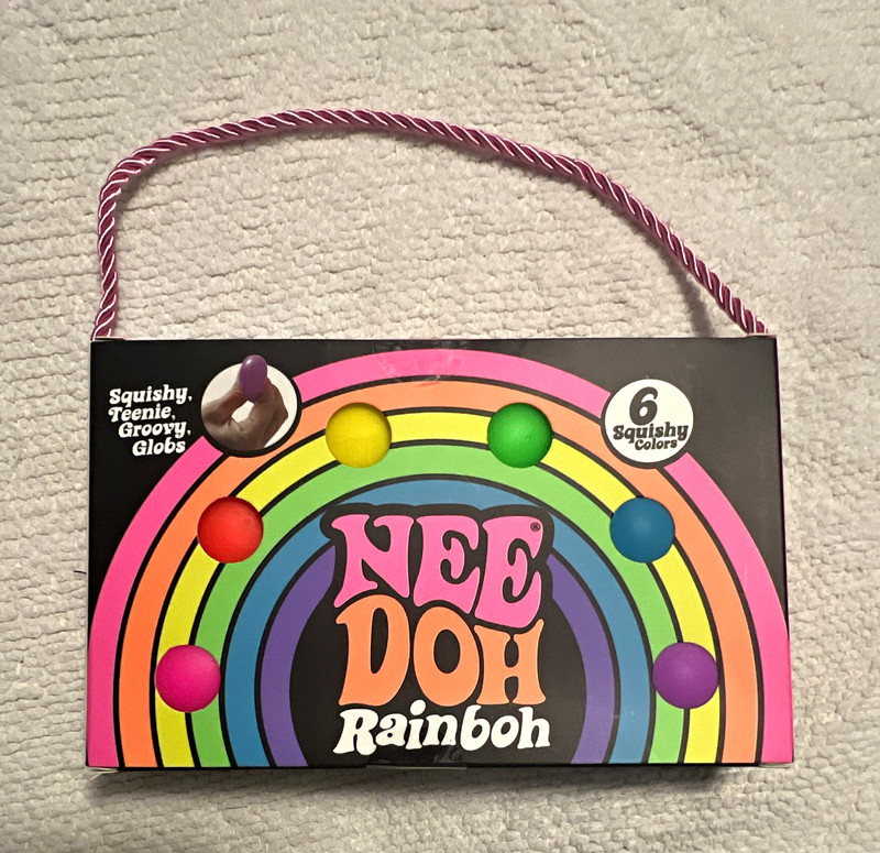 Nee Doh Rainbow Groovy Glob Squishy Set, 6 Multicolor Squishy Colors