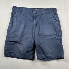 Vintage Carhartt Shorts Mens 38 Fits 37 Cargo Flat Front Chino Utililty Navy