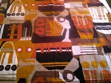 Vtg 50s Mid Century MCM SUPERB Abstract Barkcloth Fabric Tablecloth 104 x 52 NOS