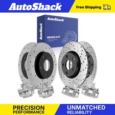 Front Rear Drilled Slotted Brake Rotors Calipers for Buick LaCrosse 3.8L